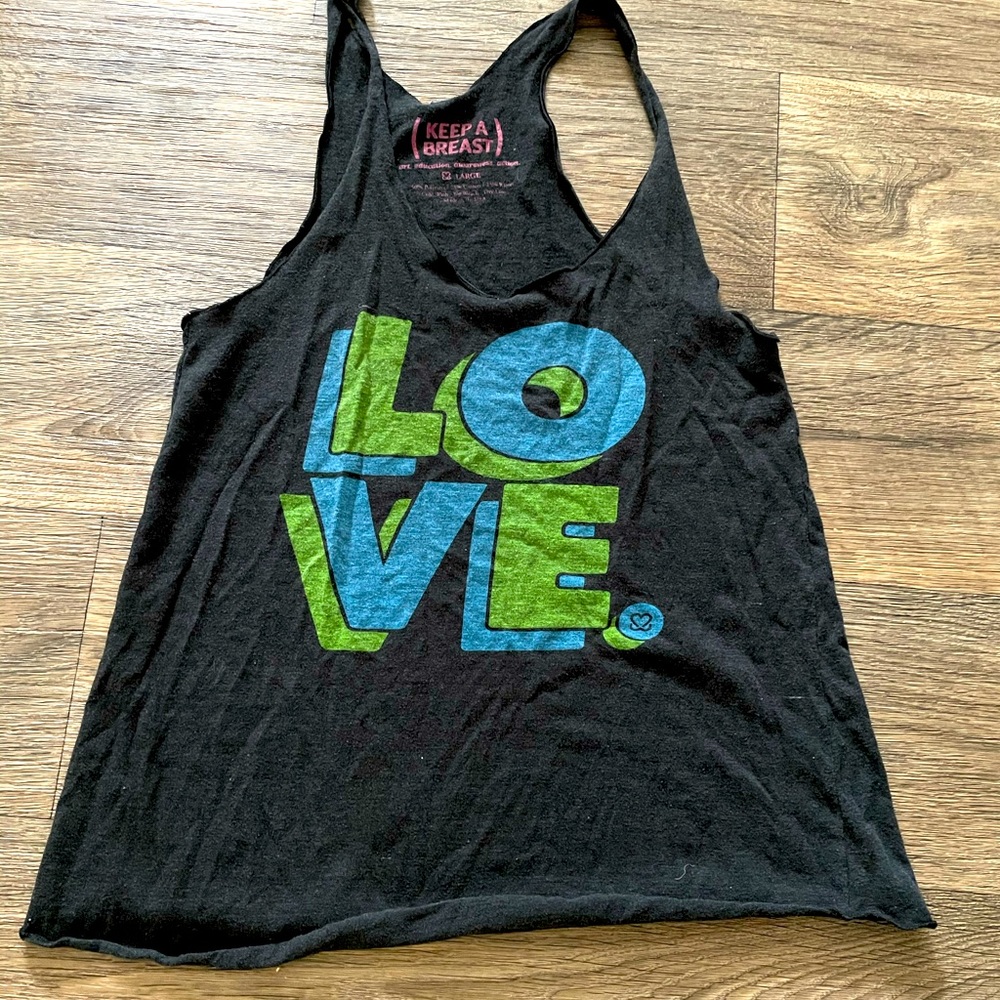 Grey racer back tank size large